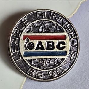 Vintage pin ABC American Bowling Congress League Runner-Up brooch